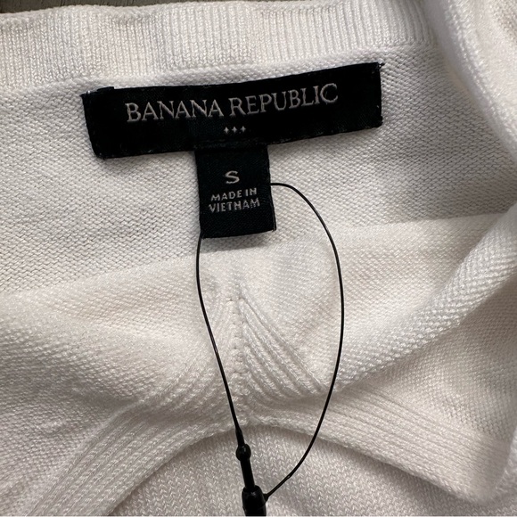 BANANA REPUBLIC Halter Top White Knit Size Small New - Picture 8 of 9